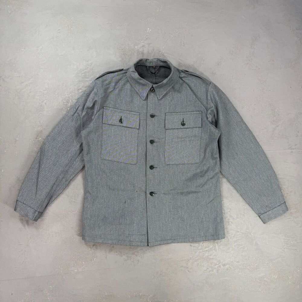 Vintage Swiss Military Dark Green-Gray Work Jacket Sz EU 52, Large
